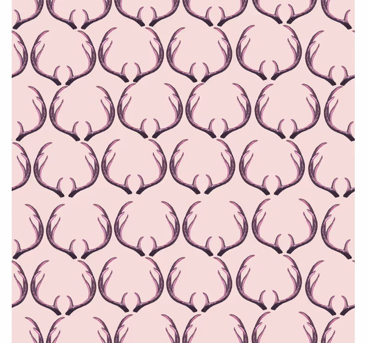 Hayvan duvar kağıdı pembe geyik boynuzları - TenStickers