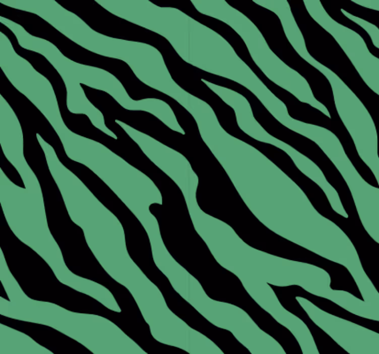 Hayvan duvar kağıdı yeşil zebra tasarımı - TenStickers