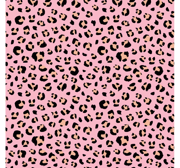 Hayvan duvar kağıdı siyah ve pembe su renkli leopar deseni - TenStickers