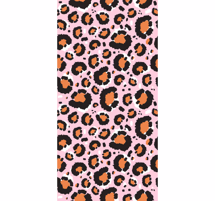 Hayvan duvar kağıdı pembe leopar motifi - TenStickers