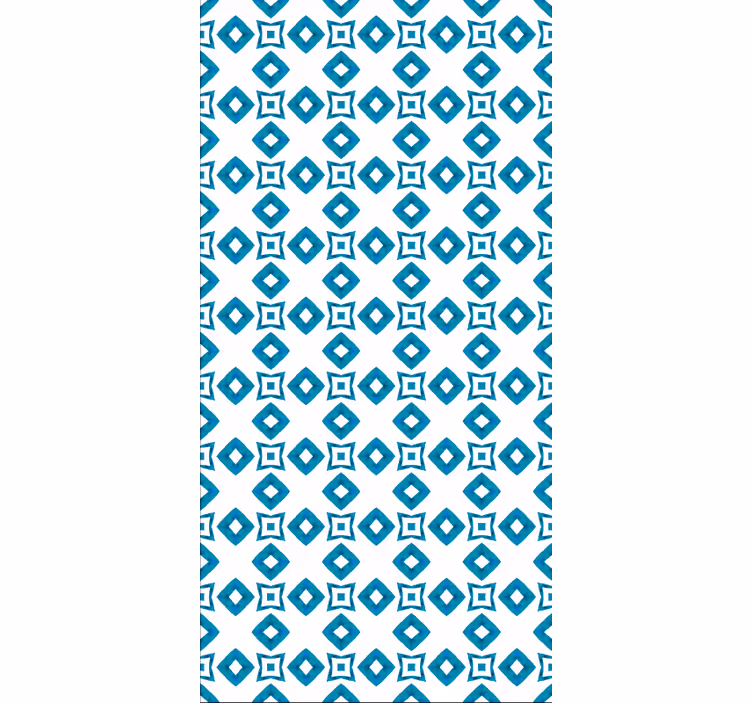 Koridor duvar kağıdı geometrik mavi elmas deseni - TenStickers