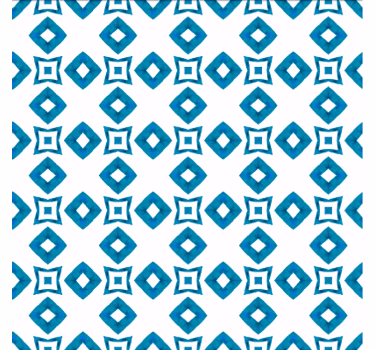 Yemek odası duvar kağıdı geometrik mavi elmas tasarımı - TenStickers