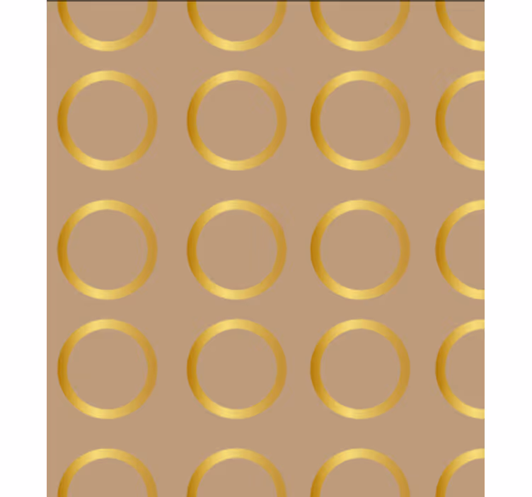 Yemek odası duvar kağıdı geometrik desen altın daireler - TenStickers