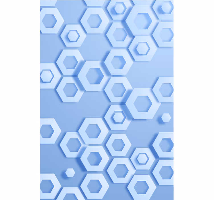 Geometrik duvar kağıdı altıgen mavi desen - TenStickers