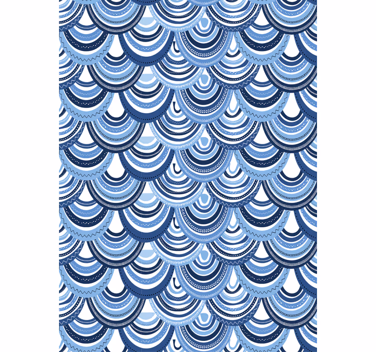 Geometrik duvar kağıdı dalgalar deseni - TenStickers