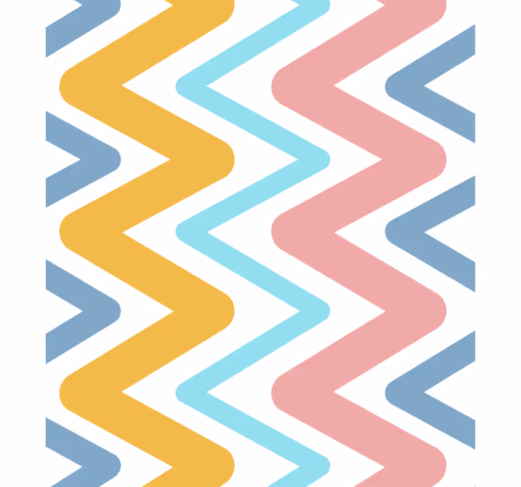 Geometrik duvar kağıdı canlı zigzag konsepti - TenStickers