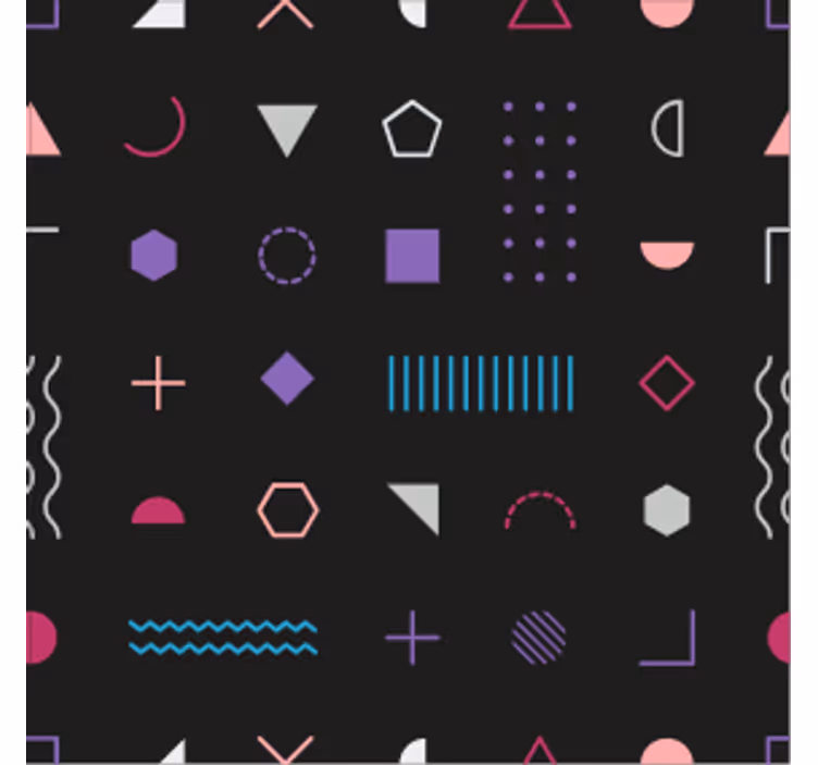 Geometrik duvar kağıdı eğlenceli Şekil gösterimi - TenStickers
