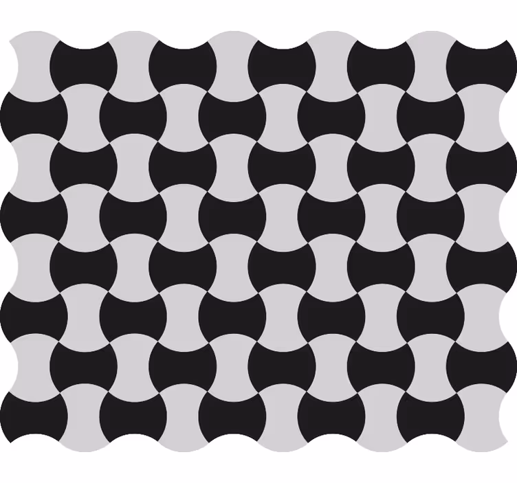 Geometrik duvar kağıdı siyah beyaz kıvrımlar - TenStickers