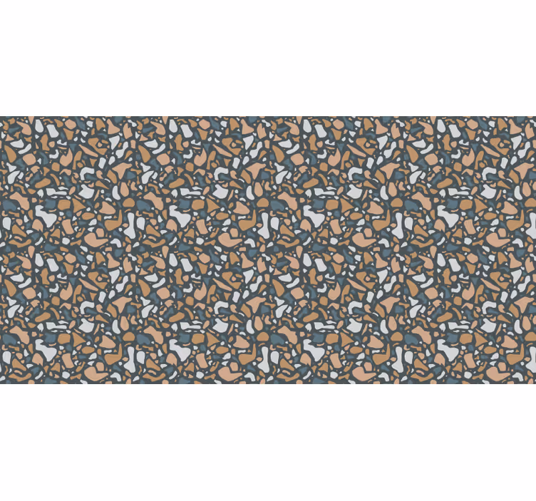 Doku duvar kağıdı kahverengi ve mavi terrazzo - TenStickers