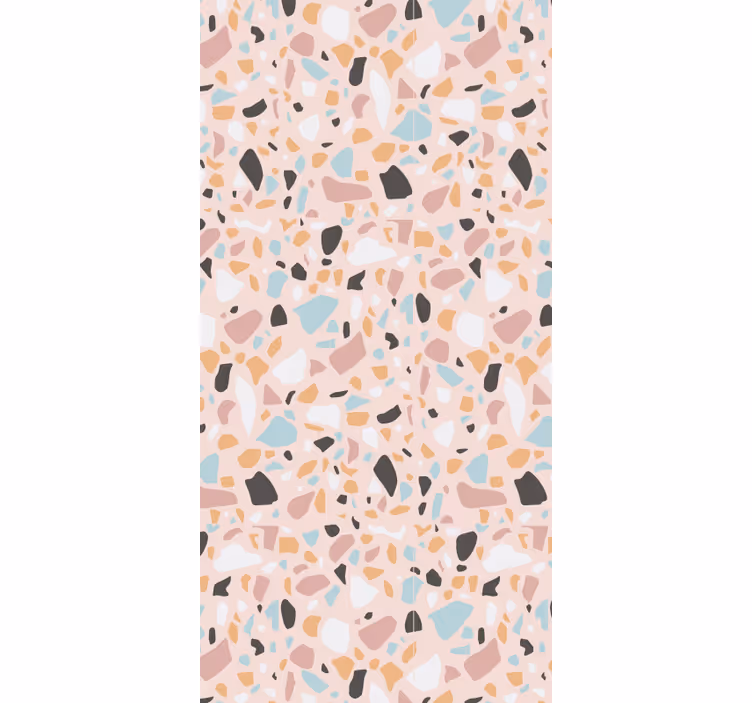 Doku duvar kağıdı pembe ve mavi suluboya terrazzo - TenStickers