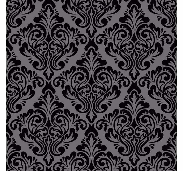 Klasik duvar kağıdı vintage siyah damask - TenStickers
