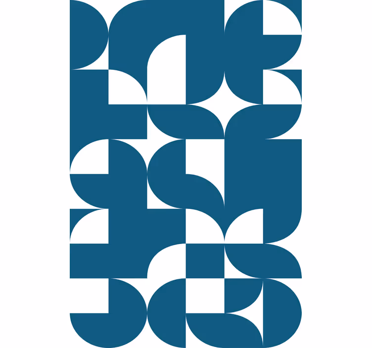 Geometrik duvar kağıdı mavi daire desenli sanat - TenStickers