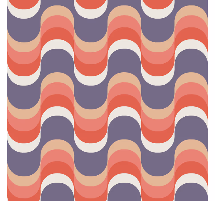 Geometrik duvar kağıdı dalgalı desen tasarımı - TenStickers
