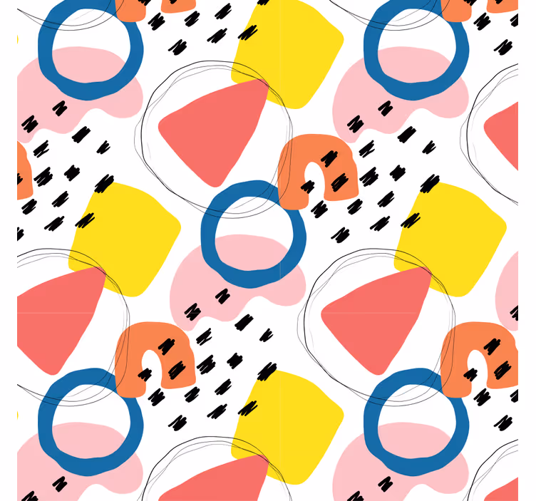 Nostaljik duvar kağıdı geometrik desenli sanat - TenStickers