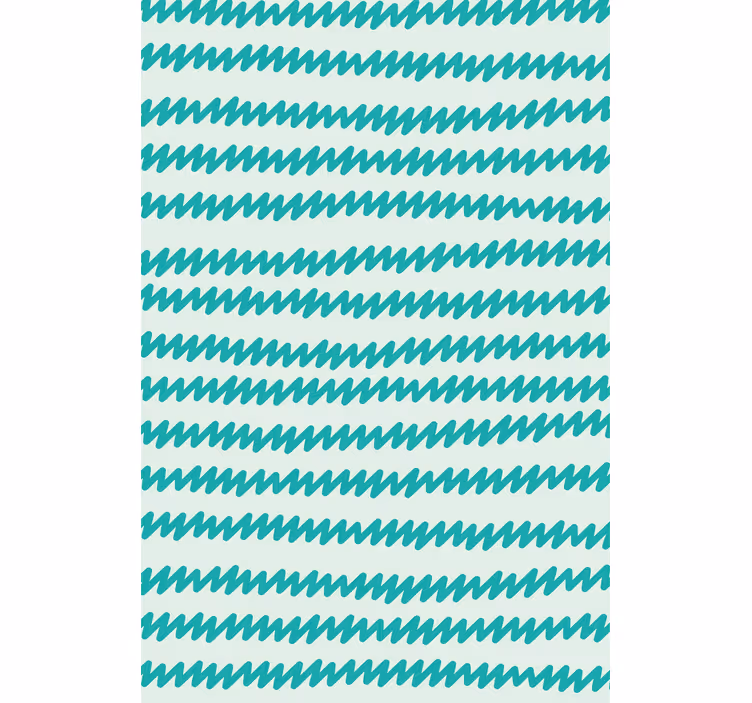 Ofis duvar kağıdı aquamarin beyaz el çizimi zigzag - TenStickers
