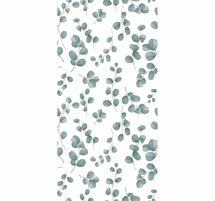 Oturma odası duvar kağıdı eucalyptus yaprağı motifi - TenStickers