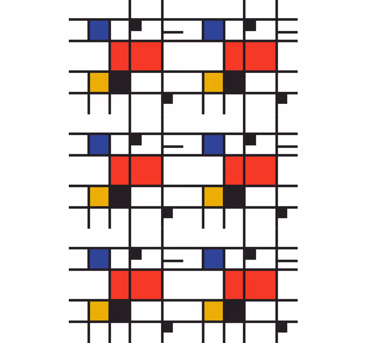 Modern duvar kağıdı mondrian geometrik sanat - TenStickers