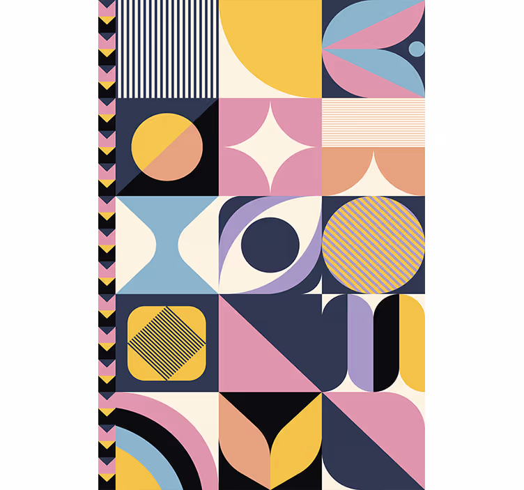 Modern duvar kağıdı çok figürlü geometrik sanat - TenStickers