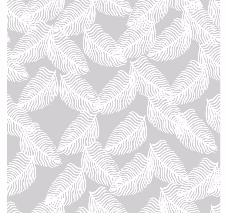 Modern duvar kağıdı gri minimalist çiçek desenli - TenStickers