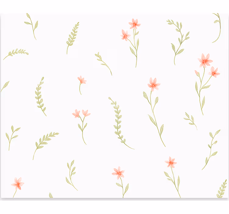 Çocuk odası duvar kağıdı pastel çiçekler - TenStickers