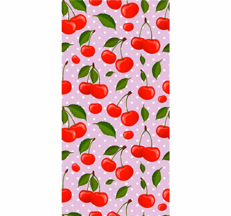 Yemek odası duvar kağıdı kirazlar ve yapraklar - TenStickers