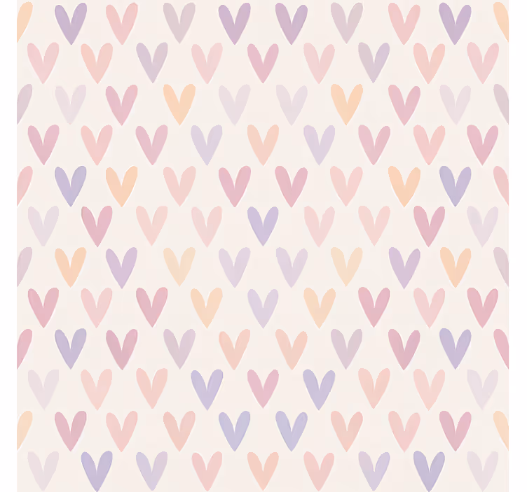 Genç odası duvar kağıdı pastel kalp deseni - TenStickers