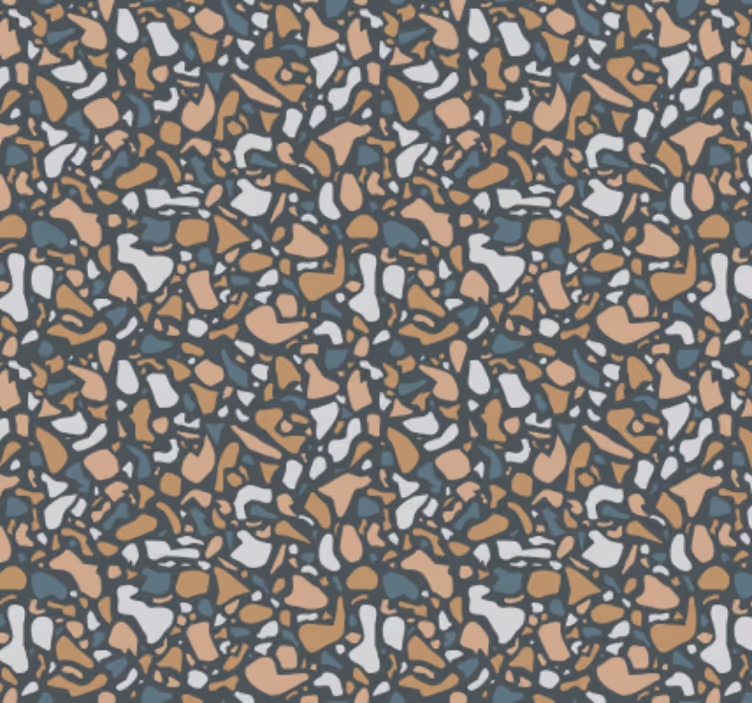 Mutfak duvar kağıdı kahverengi ve mavi terrazzo - TenStickers