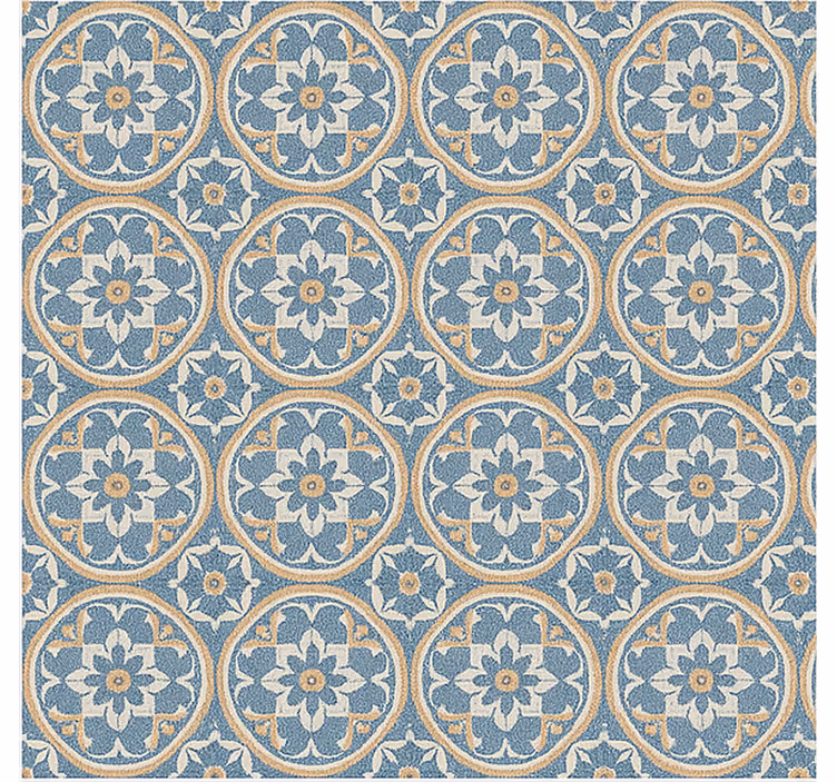 Oturma odası duvar kağıdı azulejo tarzı mat - TenStickers