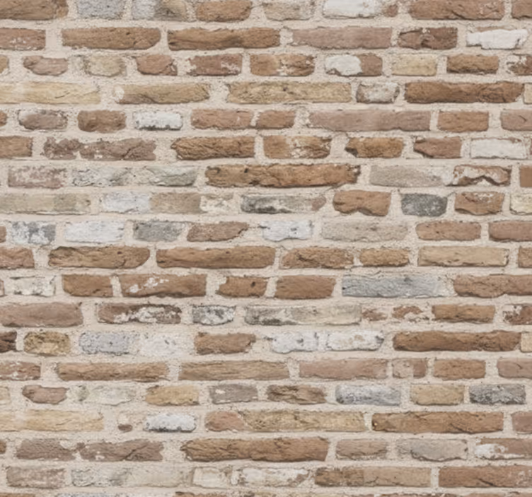 Oturma odası duvar kağıdı rustik geri kazanılmış tuğla - TenStickers