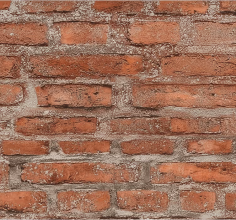 Oturma odası duvar kağıdı klasik kırmızı tuğla - TenStickers