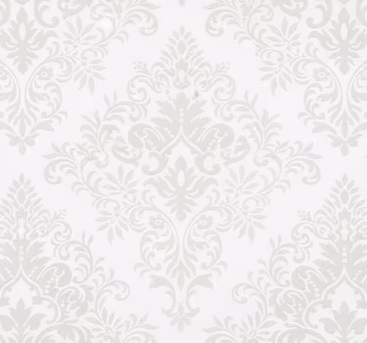 Oturma odası duvar kağıdı klasik beyaz damask - TenStickers