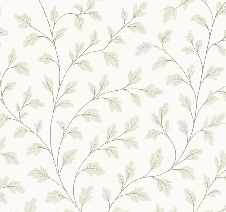 Subtle leaf oturma odası duvar kağıdı - TenStickers