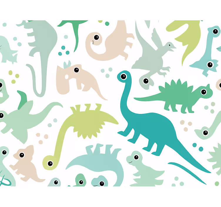 Çocuk odası duvar kağıdı renkli dinozor - TenStickers