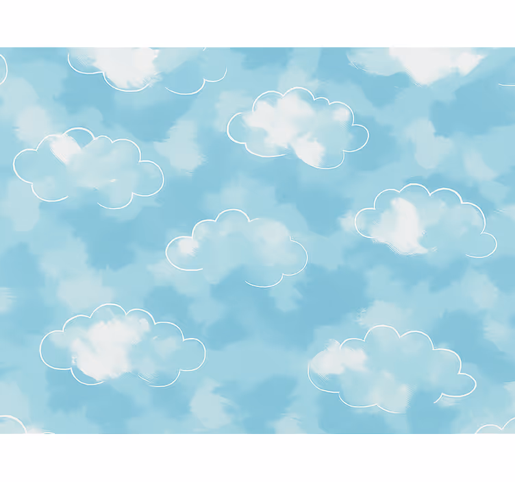 Çocuk odası duvar kağıdı yumuşak kids clouds - TenStickers