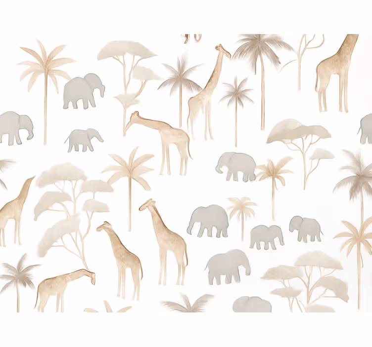 Çocuk odası duvar kağıdı savannah kids - TenStickers