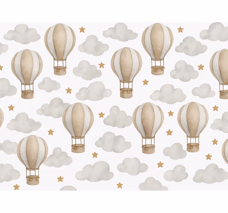 Bebek odası duvar kağıdı yıldızlı dünya balonları - TenStickers
