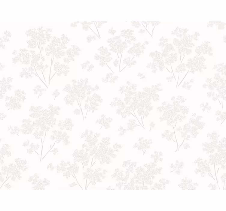 Yetişkin odası duvar kağıdı beyaz Çiçekler - TenStickers