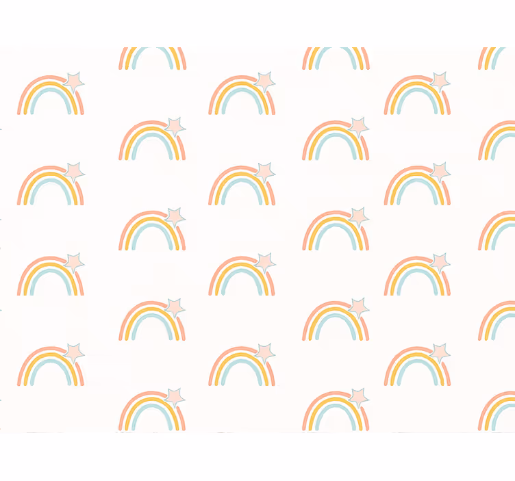 Çocuk odası duvar kağıdı basit gökkuşağı deseni - TenStickers