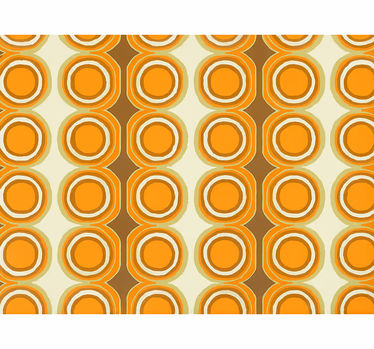 Oturma odası duvar kağıdı retro turuncu daireler tasarımı - TenStickers