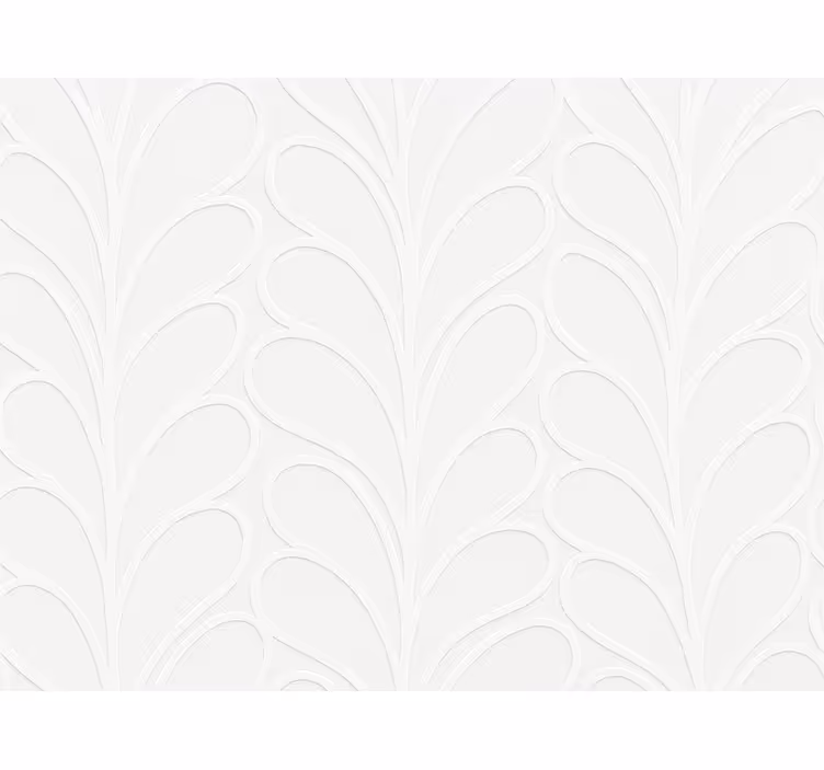 Oturma odası duvar kağıdı 3d beyaz yaprak dokusu - TenStickers