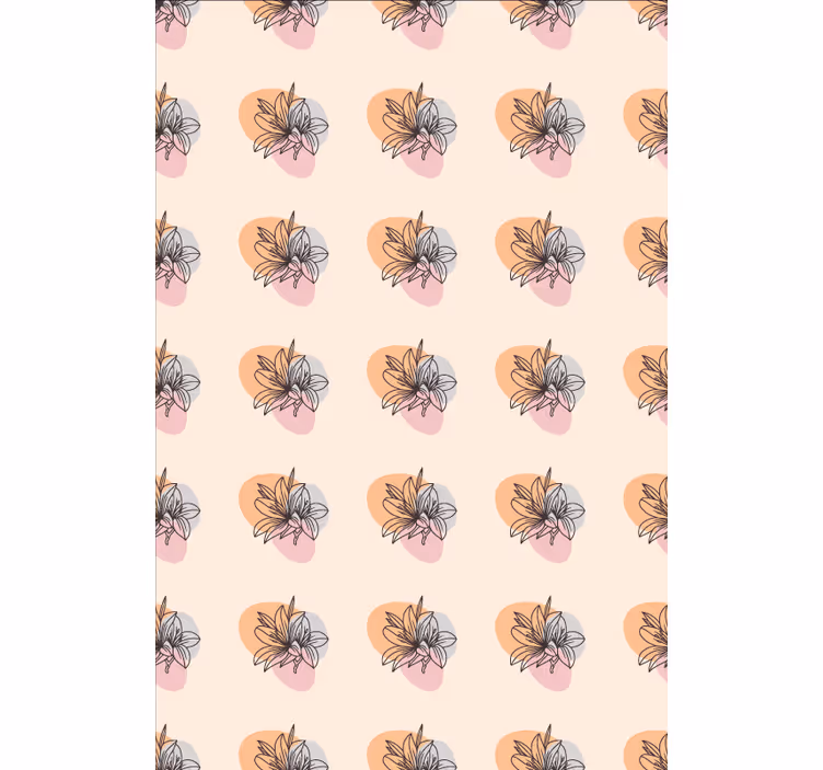 Çiçek süs duvar kağıdı sevimli çiçekler minimal tasarım - TenStickers