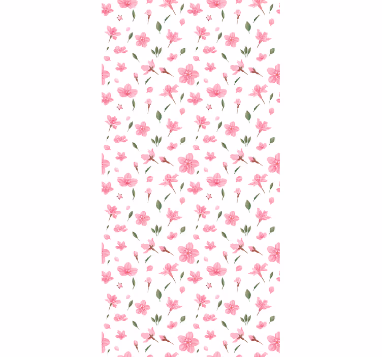 Çiçek süs duvar kağıdı suluboya pastel pembe çiçekler - TenStickers