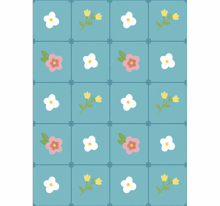 Çiçek süs duvar kağıdı - vintage Çiçek dekoru - TenStickers