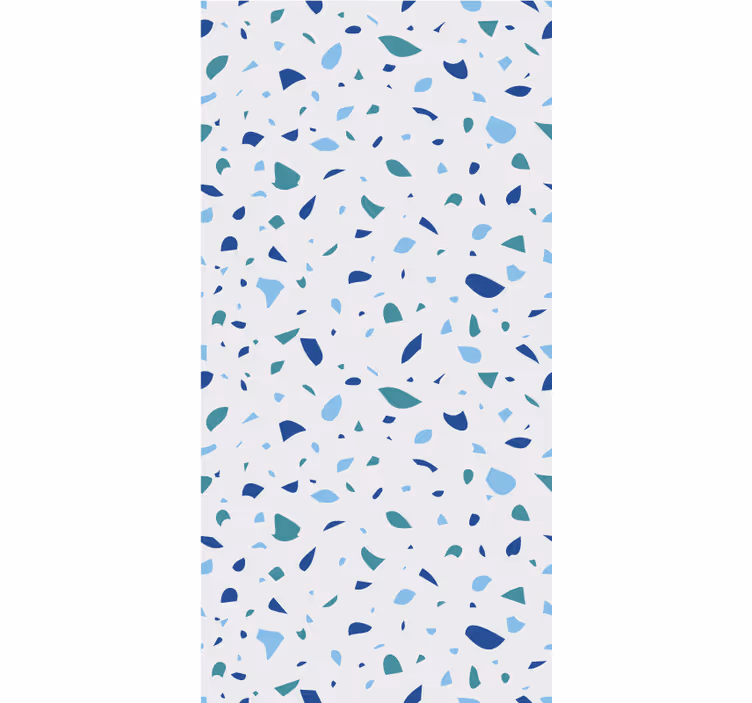 Yetişkin odası duvar kağıdı mavi tonları terrazzo - TenStickers