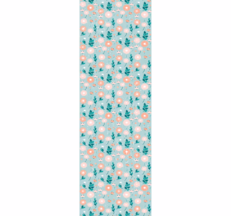 Mavi Çiçekli shabby chic yatak odası duvar kağıdı - TenStickers