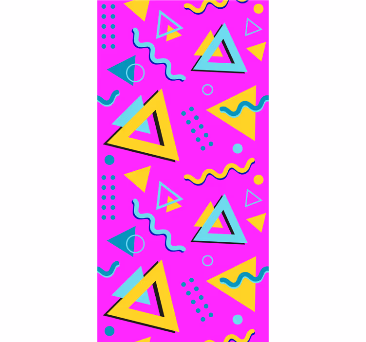 Yatak odası duvar kağıdı memphis retro 80 geometrik şekiller - TenStickers