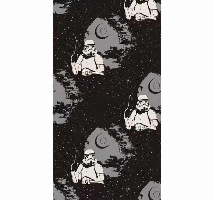 Yatak odası duvar kağıdı tipik beyaz asker deseni - TenStickers