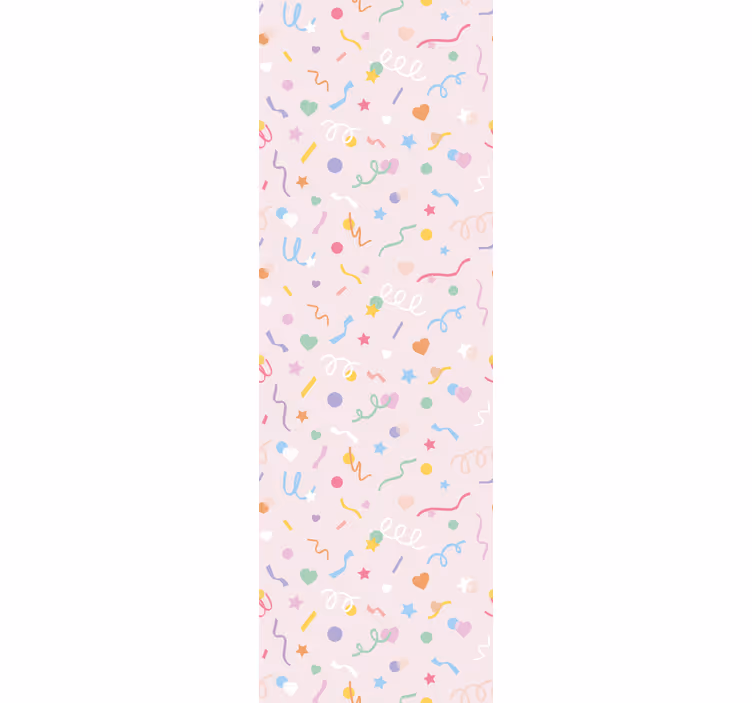 Yatak odası duvar kağıdı sevimli pastel konfeti desenli - TenStickers