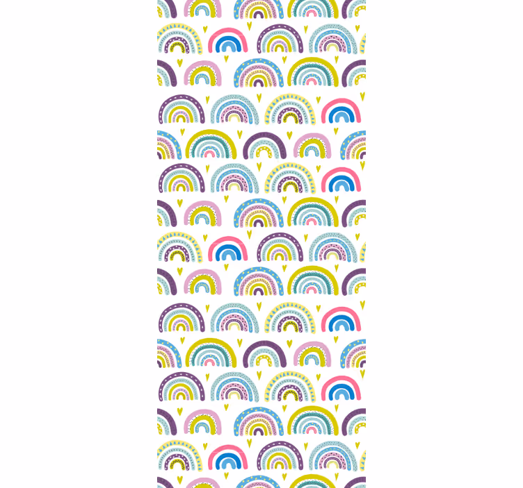 Yatak odası duvar kağıdı renkli soyut gökkuşağı deseni - TenStickers