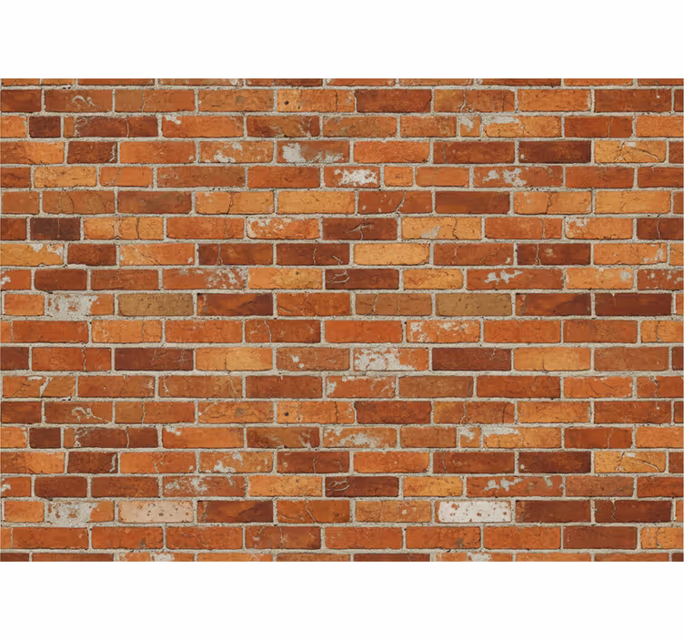 Endüstriyel duvar kağıdı turuncu tuğla deseni - TenStickers
